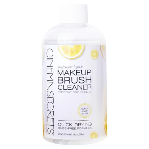 Cinema Secrets Original Makeup Brush Cleaner Solution - Professional Cleanser for Makeup Brushes - Quick-Drying, Rinse-Free Formula - Removes Stubborn Waterproof Make Up - Lemon