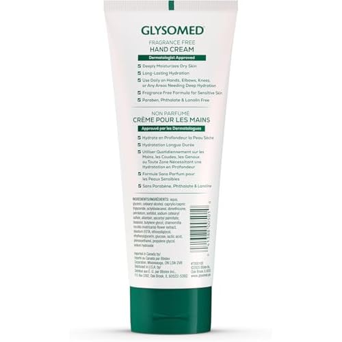 Glysomed Fragrance Free Hand Cream Pack (1 x Large Tube 200mL / 6.76 fl oz and 1 x Mini Travel Size Tube 50mL / 1.7 fl oz)