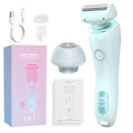 Electric Shaver for Women, Silk Glide Pro Shaver, 2 in 1 Wet & Dry Waterproof Electric Razors with Removable Head, Bikini Trimmer for Women for Leg Arm Underarm Bikini Area (Blue)
