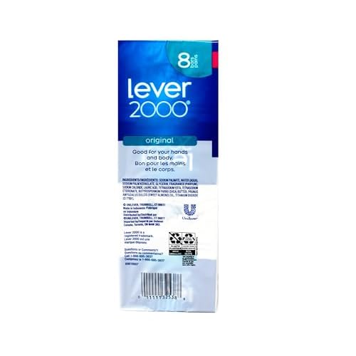 Lever 2000 Original Bar Soap, New and Improved Formula, Trusted Clean for Hands and Body, 8 Bars, 3.75 oz Each