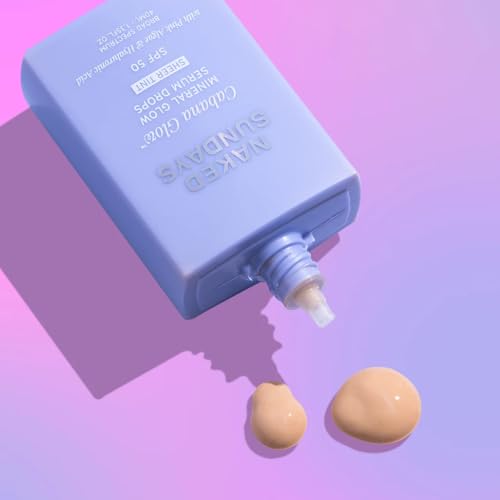 Naked Sundays CabanaGlow¢â Sheer Tint SPF 50 ? Lightweight Sunscreen Serum with Non-Nano Zinc, Hydrating Skincare Ingredients & Natural Radiant Glow
