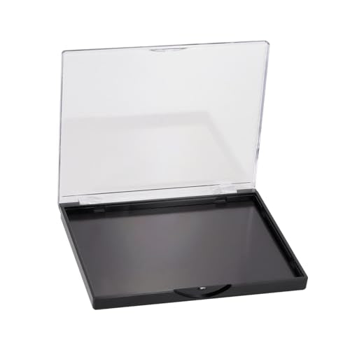 Magnetic Makeup Palette with Clear Top, 3Pack Empty Eyeshadow Pan Dispensing Storage Box with 60Pcs Adhesive Metal Stickers for DIY Cosmetics Lipstick Blush Powder-4.8" x 4"Palette
