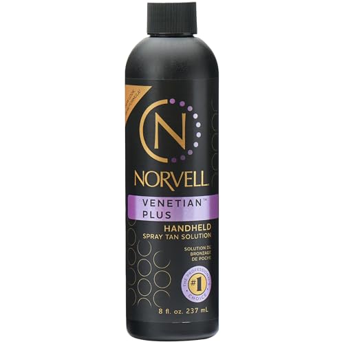 Norvell Premium Spray Tan Solution Venetian Plus 8 fl oz ? Professional Sunless Tanning Formula for Deep Natural Bronze Glow, Streak-Free, Fast-Drying, Long-Lasting Color