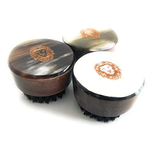 Premium Oxhorn Dual Action Beard Comb and Travel Beard Brush Bundle by Man & Mane