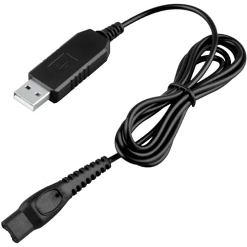 Black USB Power Charger Cord for Philips Norelco OneBlade Pro QP6510/30 Shaver Razor Electric Shavers