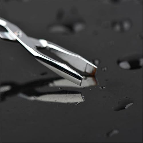 2Pcs Silver Eyebrow Scissors,Elbow Pliers Clip Scissors,Flat Tip Hair Plucker Removal Tweezers,Stainless Steel