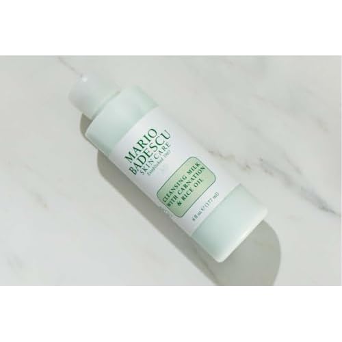 Mario Badescu Cleansing Milk with Carnation, Rice Oil & Vitamin E - No Rinse Liquid Makeup Remover Cleanser with Milky Formula For Skin Care and Gentle Cleansing Experience