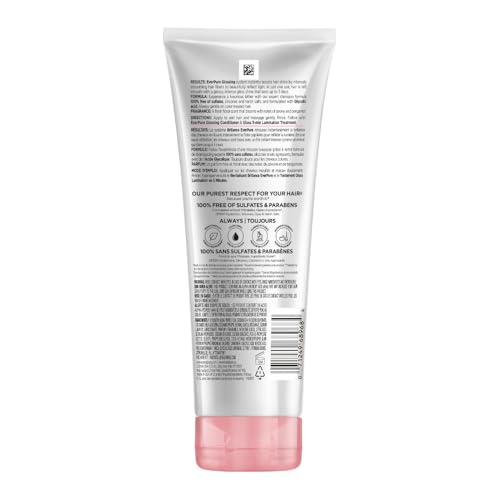 L'Oreal Paris Glossing Sulfate Free Shampoo with Glycolic Acid, Hair Care for Lasting Shine and Smoothness for Dull, Dry Hair, EverPure, 6.8 Fl Oz, (Pack of 2)