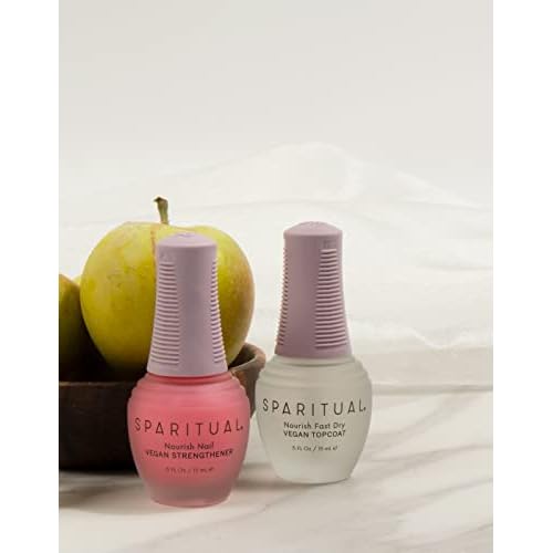 SPARITUAL Nourish Nail Vegan Strengthener | Nail Strengthening Treatment to condition dry and damaged nails | 0.5 fl oz