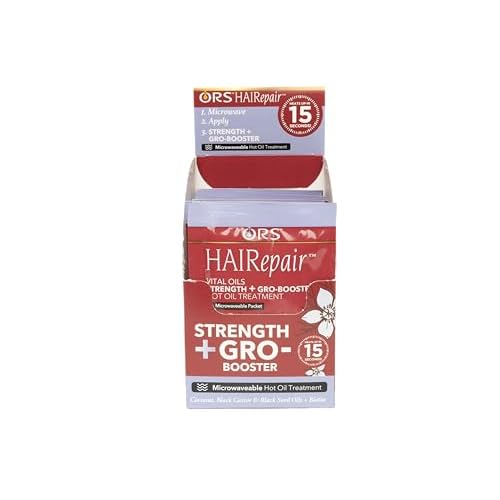 ORS HAIRepair Vital Oils Hot Oil Treatment Strength + Gro-Booster Hot Oil Treatment - Travel Packet 1.5 Ounces (Pack of 12)