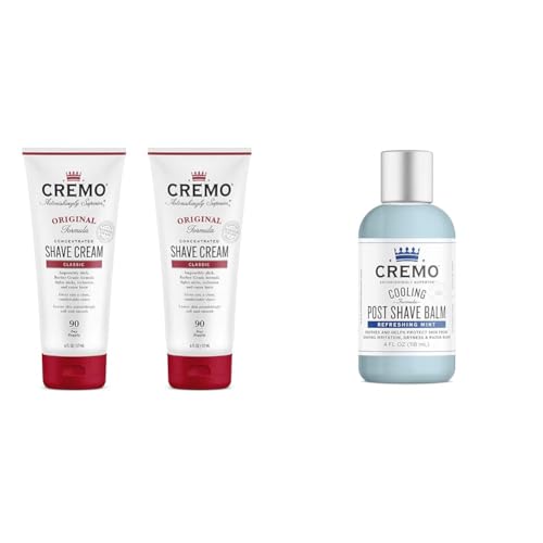 Cremo Barber Grade Original Shave Cream, Astonishingly Superior Ultra-Slick Shaving Cream Fights Nicks & Cooling Formula Post Shave Balm, Soothes, Cools And Protects Skin From Shaving Irritation