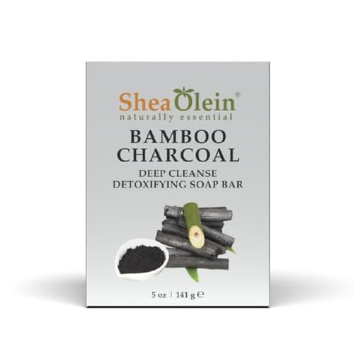 SheaOlein Naturally Essential BAMBOO CHARCOAL Deep Cleanse Detoxifying Soap Bar 5 oz
