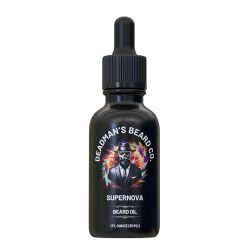 Deadman's Beard Co. | Men's Premium Beard Oil - Soften, Nourish and Condition Your Beard & Skin | Made In The U.S.A | 1 fl oz | Supernova - Grapefruit & Mandarin, Fresh Cologne