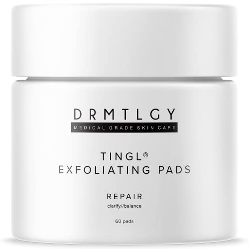 DRMTLGY Tingl Exfoliating Face & Body Pads ? Glycolic, Lactic & Salicylic Acid for Acne, Pores, Blackheads & Wrinkles ? AHA BHA Toner Pads for Oily Skin, Anti-Aging, FSA/HSA Eligible ? 60 Count