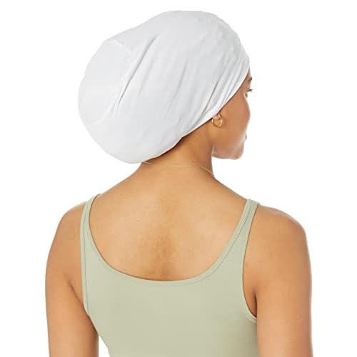 Fairy Black Mother Dreadlocks Loc Cap ? Satin Bonnet Alternative for Locs, Men & Women Hair Cap for Sleeping & Everyday Wear, Breathable Stretch Fit (White, Medium)