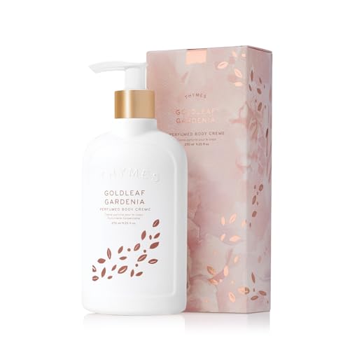 Thymes Goldleaf Gardenia Perfumed Body Cr?me - Moisturizing Body Cream - Shea Butter Body Lotion with Aloe Vera & Honey for Skin Care Routine - Body and Hand Lotion for Women & Men (9.25 fl oz)