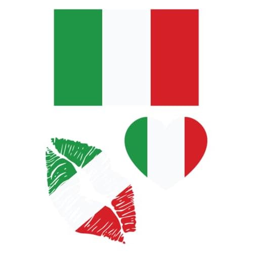 World Flag Temporary Tattoos / 75 tattoos/Select from 25 Countries/Great for Sporting Events & National Holidays (Italy)