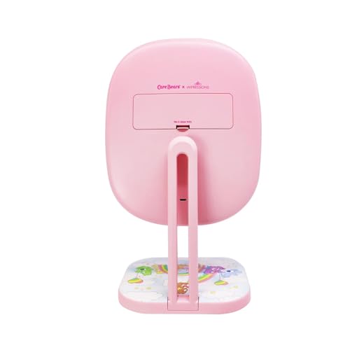 Impressions Vanity Care Bears Highlight LED Makeup Mirror, 90 Degree Tilts Travel Vanity Mirror with Detachable Base, Adjustable Brightness, Soft Touch Sensor, and Premium Artwork Design