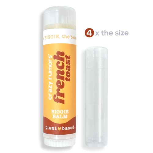Crazy Rumors Biggie French Toast Flavored All Natural, Plant Based Lip Balm to Moisturize and Nourish your Lips - French Toast tube 0.6 oz (4x Larger than standard 0.15 oz lip balm)