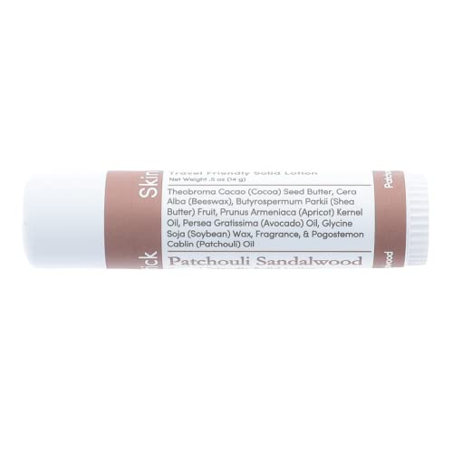 Rinse Bath & Body Solid Sandalwood Patchouli Lotion- Natural Solid Lotion w/Shea and Cocoa Butter | Moisturizing No Mess Travel Lotion w/Beeswax, Apricot & Refined Avocado Oil | Handmade |.5oz