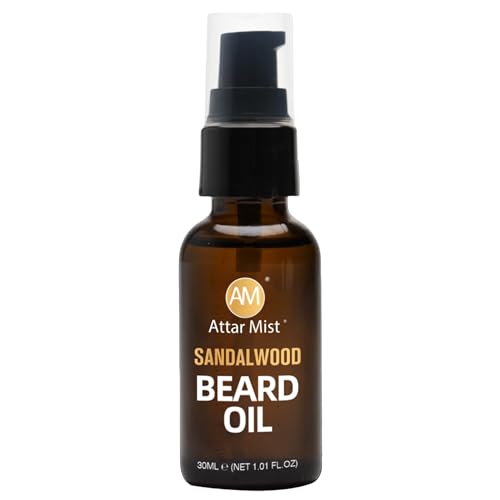 AM Beard Oil for Men growth Beard Conditioner Beard Straightener Beard Softener for Men Prevents Tangles & Itch, Tames Frizz Naturally Derived Beard Care Argan & Vitamin E - 1.01 floz