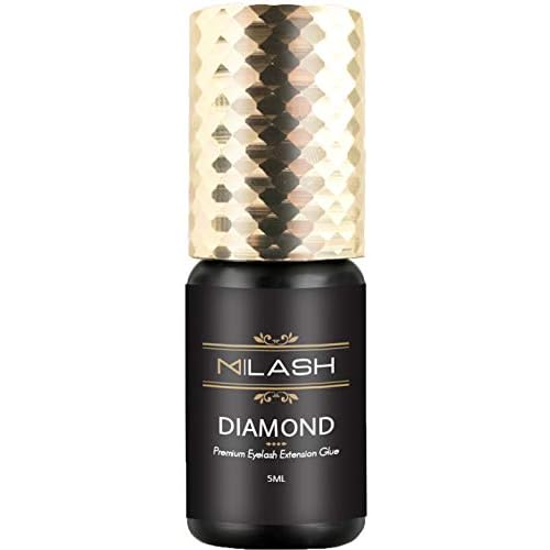 M LASH Diamond Premium Lash Glue - Eyelash Glue for Extension Adhesive with 6-7 Weeks Retention, 1-2 Second Dry Time, 5ml - for Hybrid, Mega Volume, Volume & Classic Lashes, Professional Use Only