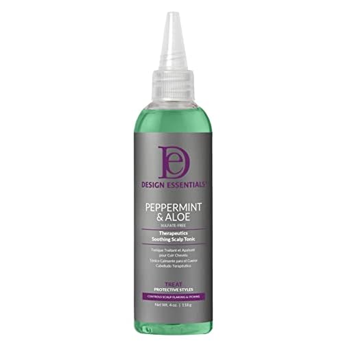 Design Essentials Peppermint & Aloe Soothing Scalp Tonic, No-Rinse Scalp Refresher for Braids, Locs, Wigs & Weaves, 4 oz (Pack of 1)