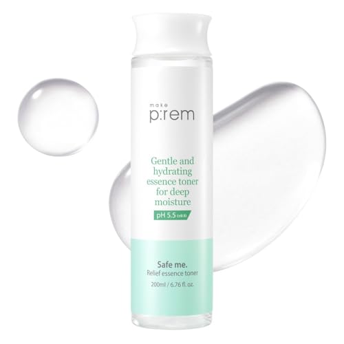 Make P:REM Safe Me. Relief Essence Toner, Quick and Deep Hydrating Face Toner, All Skin Types, 24-Hour Moisturizing, EVE Vegan, Korean Skin Care (6.76 fl oz, 200ml)