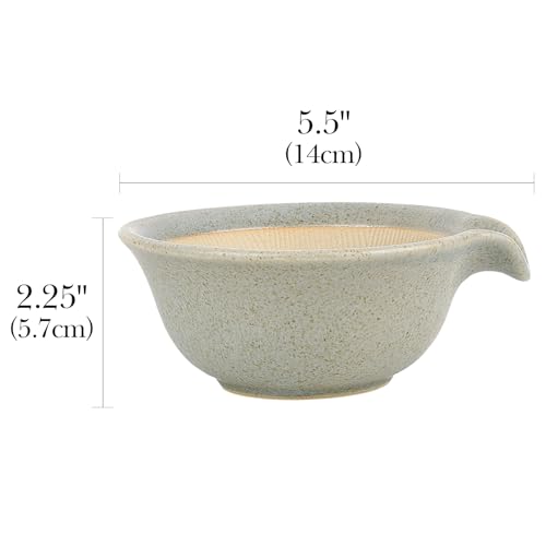 Linkidea Ceramic Shaving & Beard Grooming Bowl for Men, Wide Mouth Lathering Cup for Wet Razors, Traditional Shave Cream Cup (Grey)