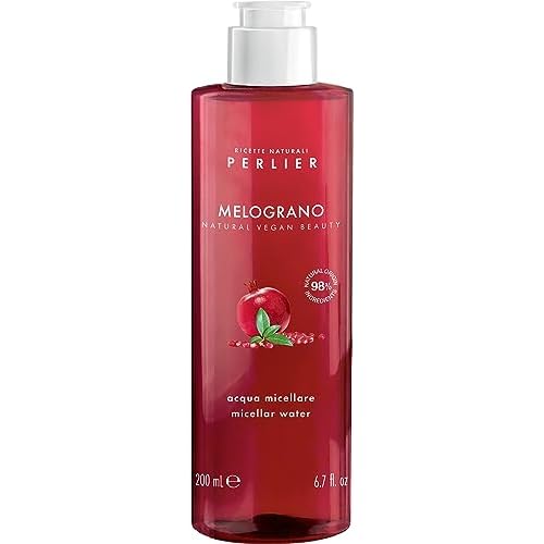 Perlier Pomegranate Micellar Cleansing Water - Gentle Makeup Remover & Skin Refresher - Hydrating & Antioxidant-Rich Formula - 6.7 fl oz