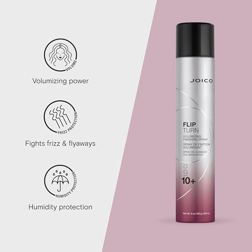 Joico Flip Turn Volumizing Finishing Spray | For Most Hair Types | Humidity Protection | Hold Level 10+ | Protect Against Pollution & Harmful UV | Paraben & Sulfate Free | 72 Hour Hold
