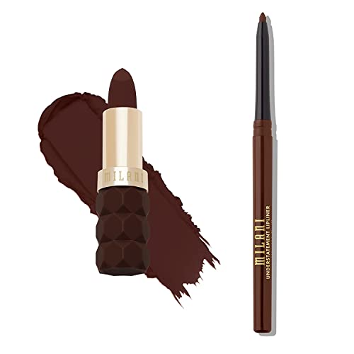 Milani Color Fetish Lipstick and Understatement Lipliner Bundle - Sensual & Rich Cocoa
