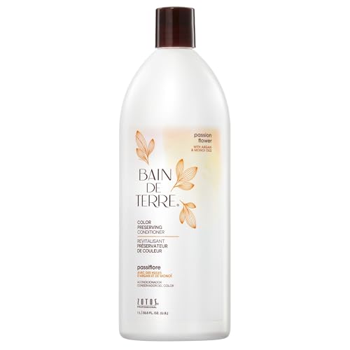 Bain de Terre Passion Flower Color Preserving Conditioner, Luxurious Hydration for Vibrant Color & Protection from Fading, with Argan & Monoi Oils, Paraben-free, Vegan