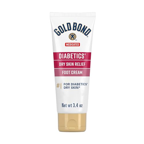 Gold Bond Diabetics' Dry Skin Relief Body Lotion, 13 oz. & Foot Cream, 3.4 oz. Bundle for Dry, Rough Skin