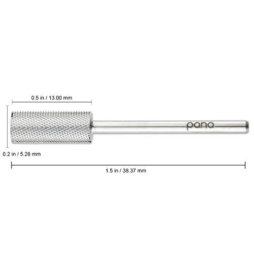 USA PANA Professional 3/32" Shank Size - Crystal Top Small or Large Barrel Carbide Bit - Nail Drill Bit for Dremel Machine (Gold, Silver - 4XC to Extra Fine Grit) (Small Barrel, Extra Fine, Silver)