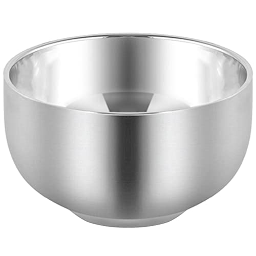 Akstore Men's Durable Shave Soap Cup Stainless Steel Heat Insulation Smooth Shaving Mug Bowl (Medium)