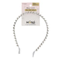 Scunci Trend Essentials Silver Twist Headband ? All Hair Types, No-Slip All Day Hold, Comfortable Flexible Fit for Women and Girls