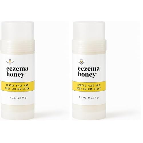 ECZEMA HONEY Gentle Face & Body Lotion Stick - Moisturizing Colloidal Oatmeal Hand Cream for Extremely Dry Skin - Eczema Lotion Helps Psoriasis, Dermatitis & More (2.2 Oz) (Pack of 2)
