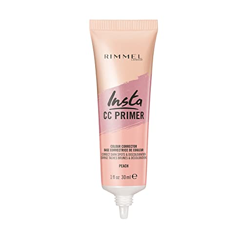 Rimmel London Insta Flawless - 30 Peach - Color-Correcting Primer, Brightening, Evens Skin Tone, Preps Skin, 1oz