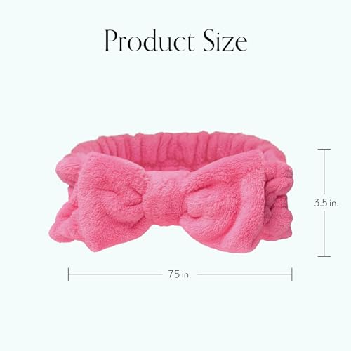 Bliss Women's Microfiber Towel Headband - Spa Headband for Washing Face, Skin Care, Makeup, and Messy Hair Wrap - Preppy Stuff Shower Hair Accessories for Women (Pink, 1 pack)