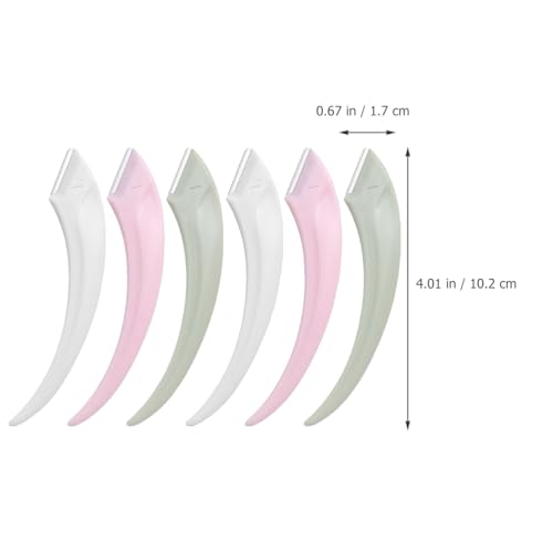 Eyebrow Trimmer 6-Pack Stainless Steel Meniscus Razors Anti-Scratch Compact Eyebrow Hair Remover for Women and Men Portable Facial Razor for Precise Grooming