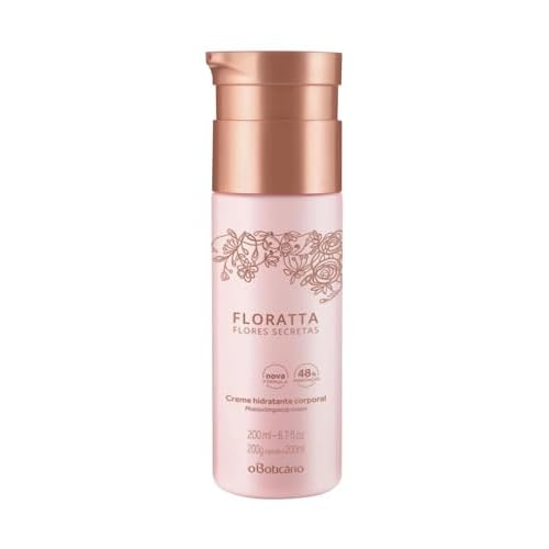 O BOTICARIO Floratta Secret Flowers Moisturizing Body Lotion, 48 Hour Cream Moisturizer, Floral & Fruity Scented Lotion, 6.7 Ounce