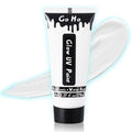 Go Ho Neon White Body Paint Washable(2.37oz,70ml),under UV Blacklight Neon Face Paint,Water Based Neon Fluorescent White Face Paint for Adults Children SFX Cosplay Costumes Festivals Halloween Makeup