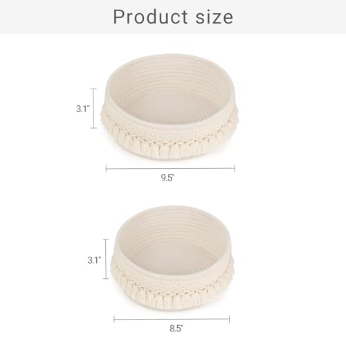 Mkono 5 Pcs Macrame Baskets Cotton Rope Basket for Organizing, Boho Decor Basket