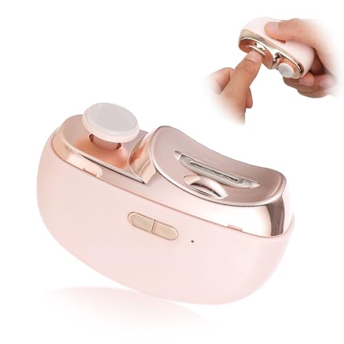 Electric Nail Clipper, New 2 in 1 Automatic Nail Trimmer, ElectricNail with Polishing, Manicure Set Multifunctional Nail Trimmer for Baby, Kids, Adults, Seniors (Pink)