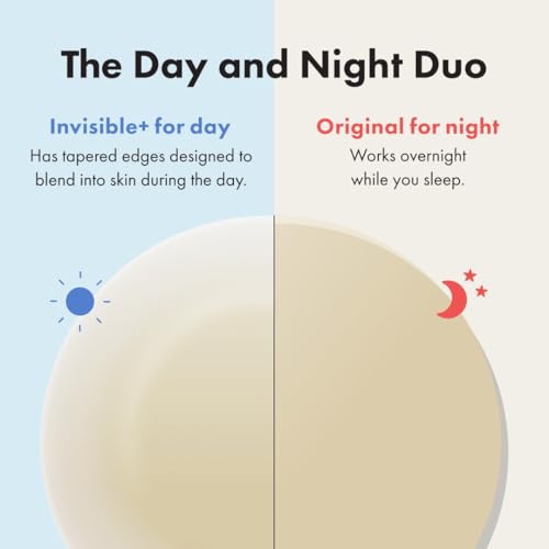 Mighty Patch¢â Day and Night Patches ? The Hydrocolloid Patch Duo Pack. Derm-Tested. Medical-Grade Hydrocolloid. Absorbs Pimple Gunk in 6-8 Hours. 36ct (18x Original, 18x Invisible+)