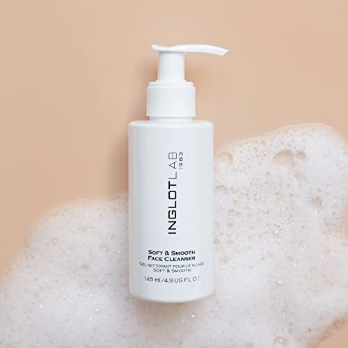 Inglot Soft & Smooth Facial Cleansing Gel - Removes Blemishes and Makeup Residues and Leaves Velvety Soft Moisturised Skin with Kombucha and Ginkgo Biloba Extracts 145ml