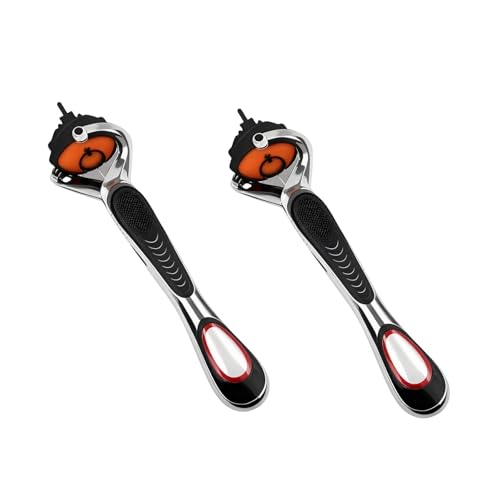 Compatible with Gillette Fusion 5 Handle,2Pack Ergonomic Metal Replacemen Handle Compatible with Gillette Fusion5 Razors for Men(Only Include Handle)