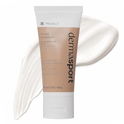 Dermasport SPF 50 Sunscreen for Face Lotion for Athletes, Zinc Oxide Hydrating, Non-Greasy, Broad Spectrum Sun Protection, Oil-Free, Reef-Safe, Face Sunscreen Resistant to every Sport