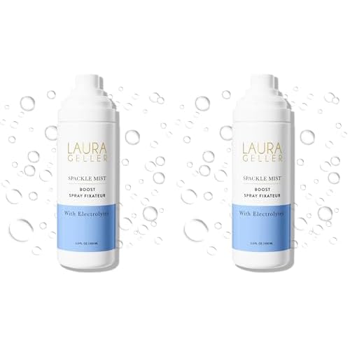 LAURA GELLER NEW YORK Spackle Mist Boost Setting Spray with Electrolytes - Long-Lasting Makeup Spray with Blue Light Protection - Dewy Skin Makeup Setting Spray (Pack of 2)